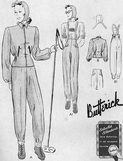 Late 1930s ski suit pattern - Butterick 8793