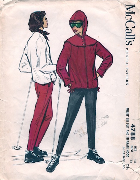 1950s ski suit and hood pattern - McCall's 4788