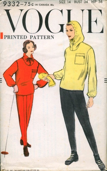 1950s skiwear pattern - Vogue 9332