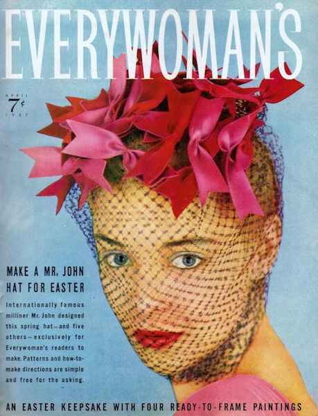 Make a Mr. John Hat for Easter - Mr. John creation on the cover of Everywoman's magazine, April 1957