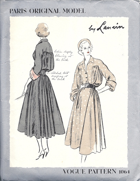 1940s Lanvin dress pattern - Vogue 1064