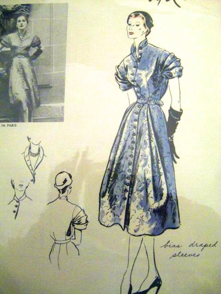 1950s Lanvin dress pattern - Vogue 1120