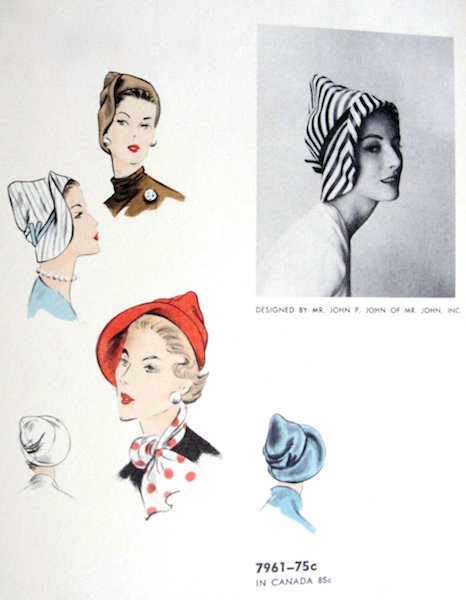 1950s Mr. Joh hat pattern - Vogue 7961
