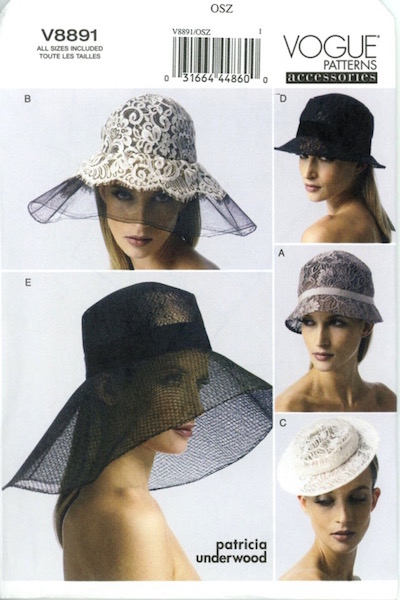 Patricia Underwood hat pattern - Vogue 8891