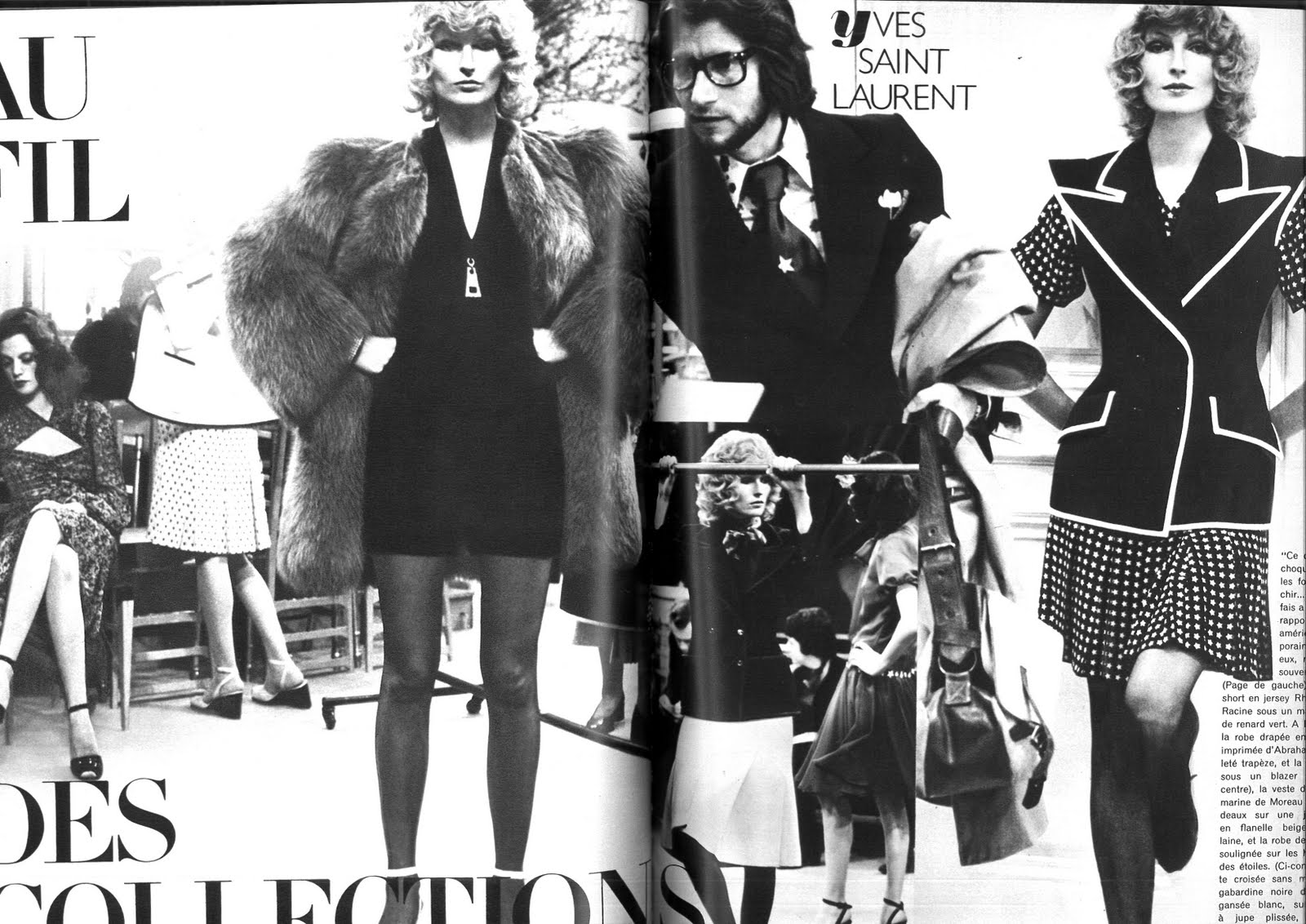 Helmut Newton's photos of Yves Saint Laurent couture for Vogue Paris, March 1971