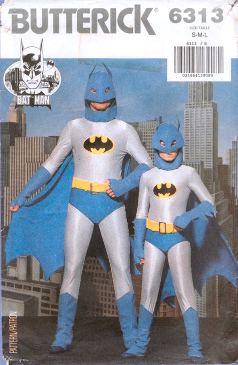 1980s Batman costume pattern - Butterick 6313