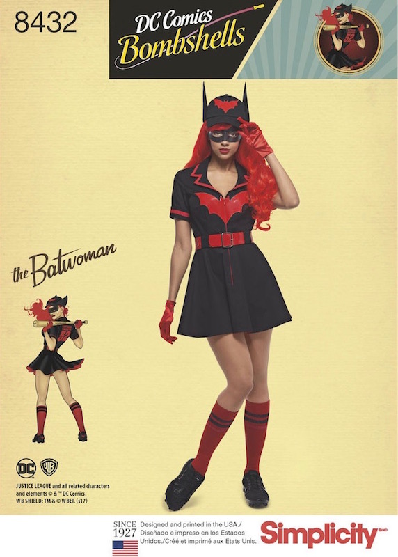 DC Bombshells Batwoman costume pattern Simplicity 8432