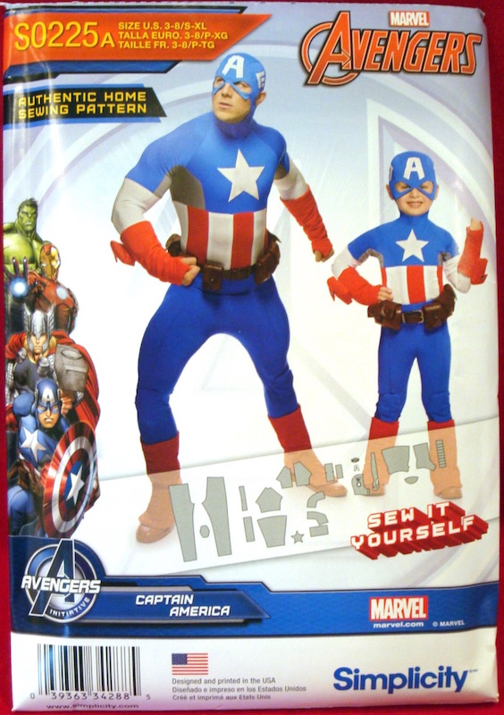 Marvel Avengers Captain America costume pattern - Simplicity 1030/0225