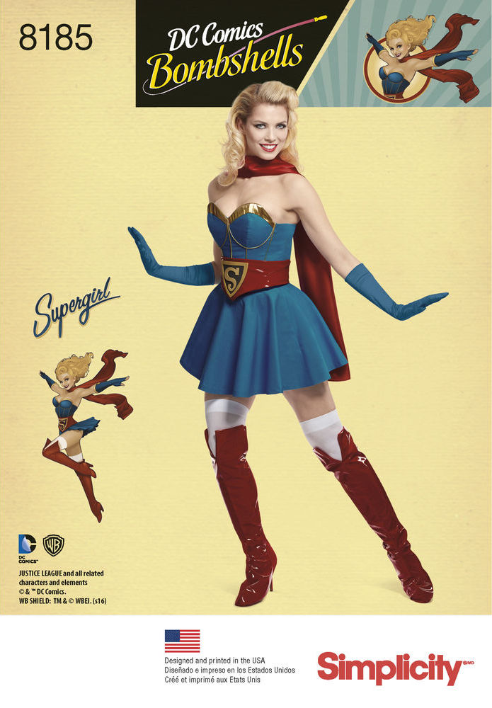 Official DC Comics Bombshells Supergirl pattern - Simplicity 8185
