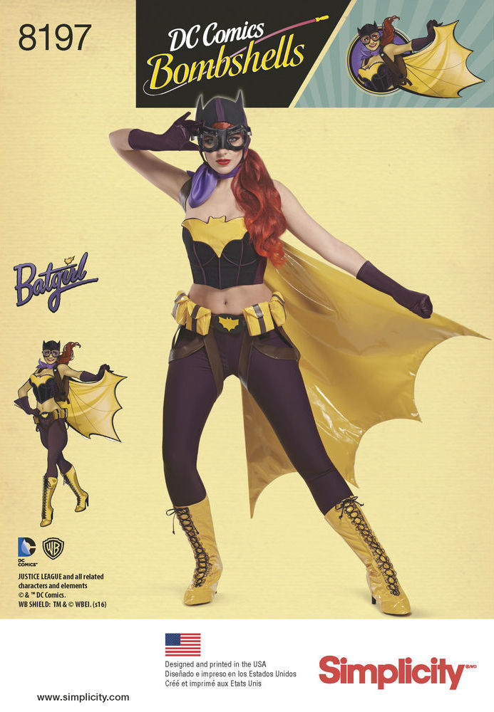 Official DC Comics Bombshells Batgirl pattern - Simplicity 8197