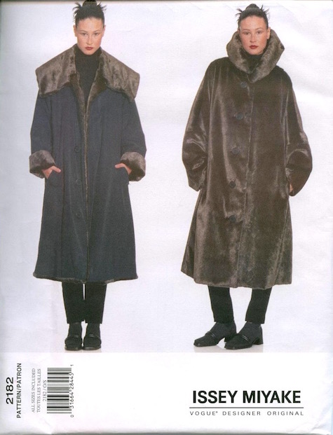 1990s Issey Miyake reversible faux fur coat pattern - Vogue 2182