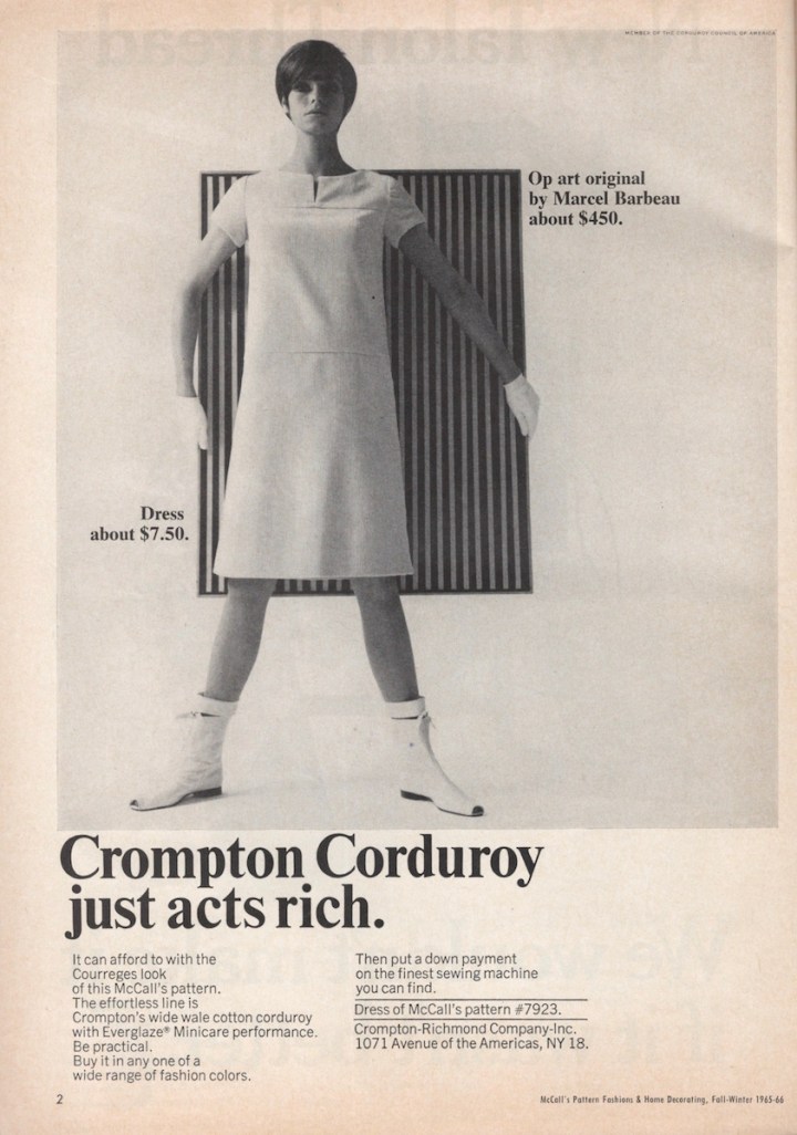 McCall's 7923 after Courrèges in McCall's Pattern Fashions, Fall-Winter 1965-66.