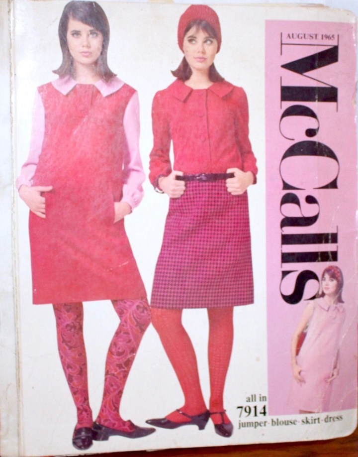 1960s Courrèges-look pattern McCall's 7914 as worn by Colleen Corby on the cover of the McCall's catalogue, summer 1965