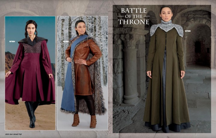 Battle of the Throne: Game of Thrones-inspired costumes in the McCall's Fall 2018 lookbook