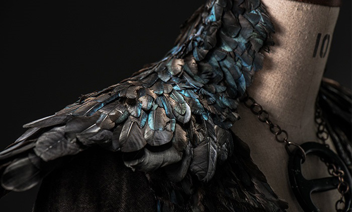Dark Sansa collar detail - goth Sansa / Alayne Stone costume in "The Mountain and the Viper," episode 8 of Game of Thrones S4