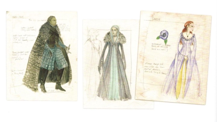Costuming Winterfell: costume sketches for Ned, Catelyn, and Sansa