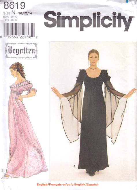 1990s Begotten gothic dress pattern - Simplicity 8619