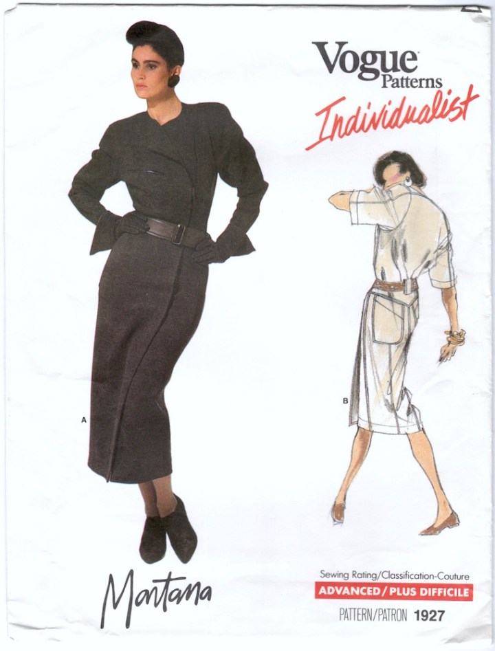 1980s Claude Montana dress pattern - Vogue Individualist 1927