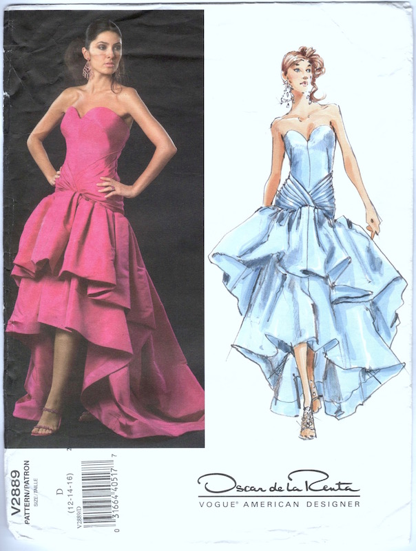 2000s Oscar de la Renta dress pattern Vogue 2889