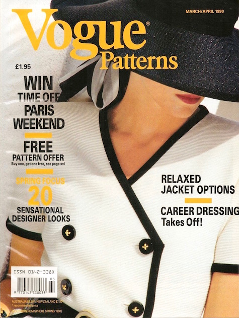 Vogue 2460 on the cover of Vogue Patterns March/April 1990