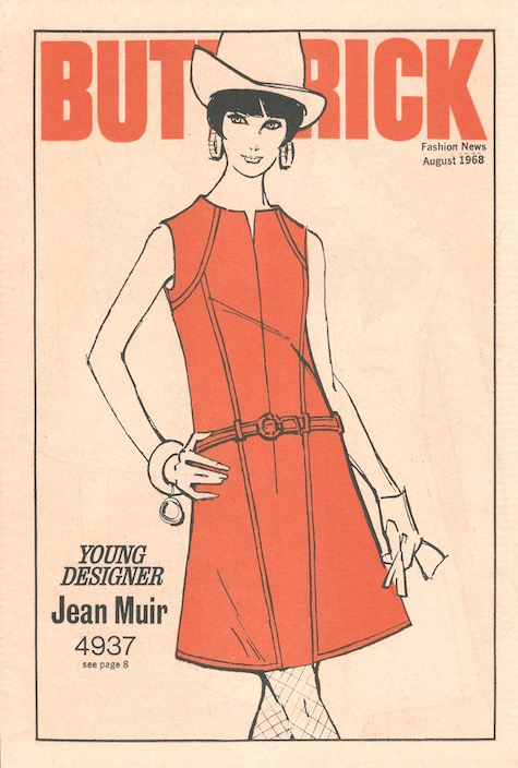 1960s Jean Muir dress pattern Butterick 4937 - Butterick Fashion News illustration