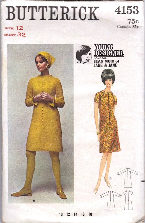 1960s Jean Muir Jane & Jane pattern feat. Celia Hammond, Butterick 4153
