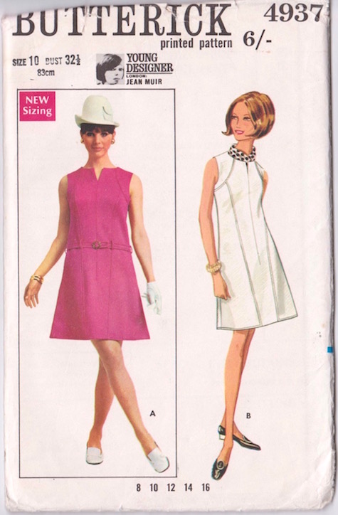 1960s Jean Muir dress pattern Butterick 4937