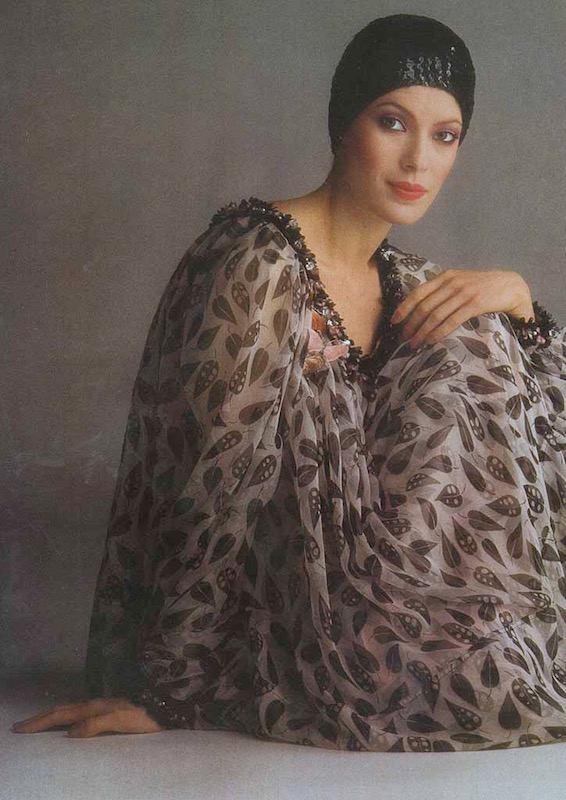 Karen Kain photographed by David Montgomery in Jean Muir (Graham Smith cap), 1975 