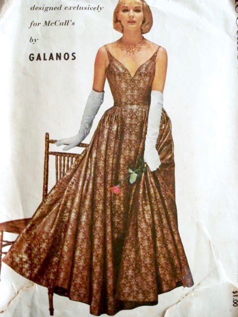 1950s James Galanos evening dress pattern McCall's 3894