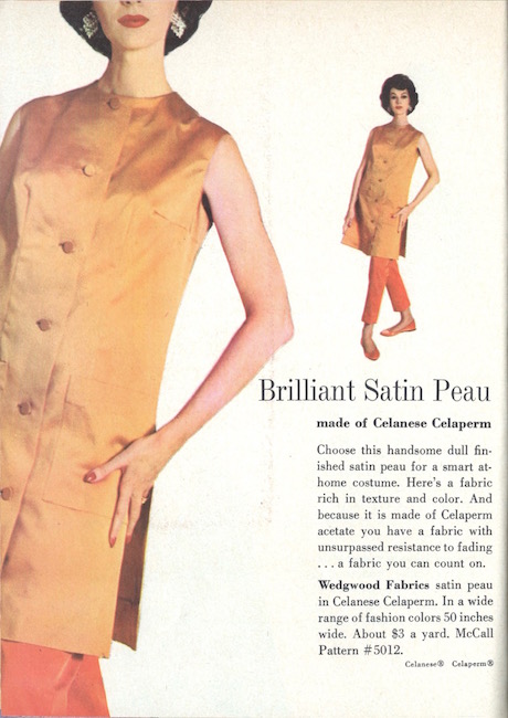 Dovima wears McCall's 5012 in Wedgwood Fabrics' satin peau