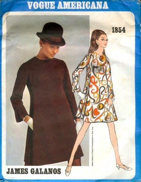 1960s James Galanos dress pattern - Vogue Americana 1854