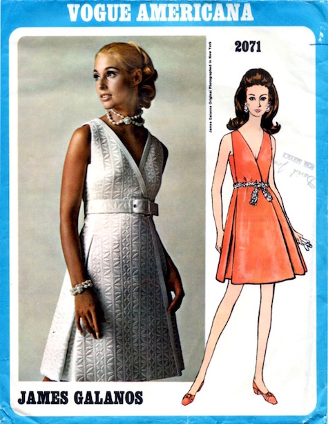 1960s James Galanos evening dress pattern - Vogue 2071