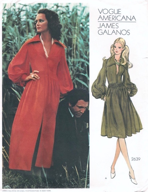 1970s James Galanos evening dress pattern - Vogue 2639