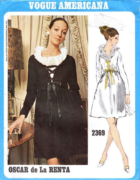 1970s Oscar de la Renta dress pattern feat. Marisa Berenson, Vogue 2369