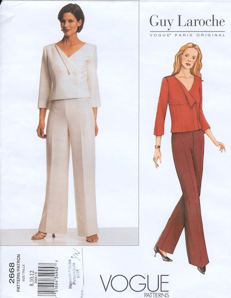 Fall 2001 Mei Xiao Zhou for Guy Laroche pantsuit pattern Vogue 2668