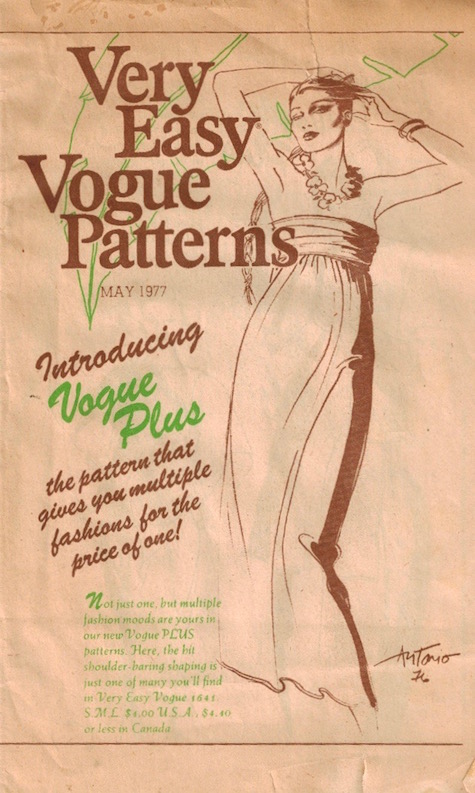 1970s Antonio illustration of Vogue 1641, Very Easy Vogue news