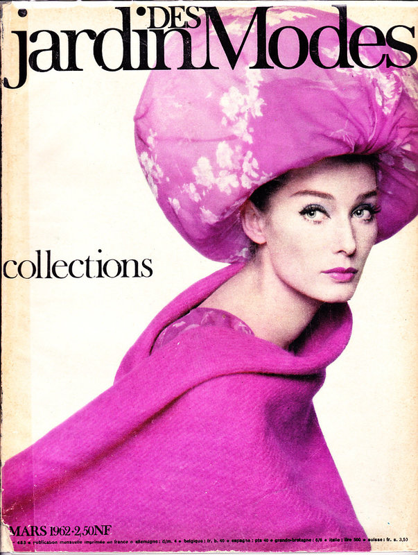 Tania Mallet photographed by Harry Meerson forthe cover of Jardin des Modes, 1962