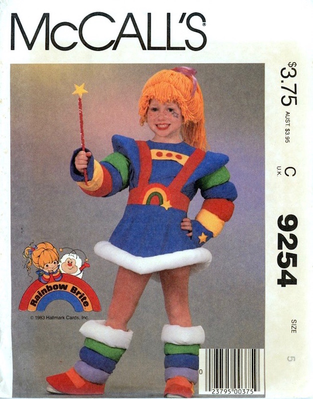 1980s official Rainbow Brite costume pattern McCalls 9254