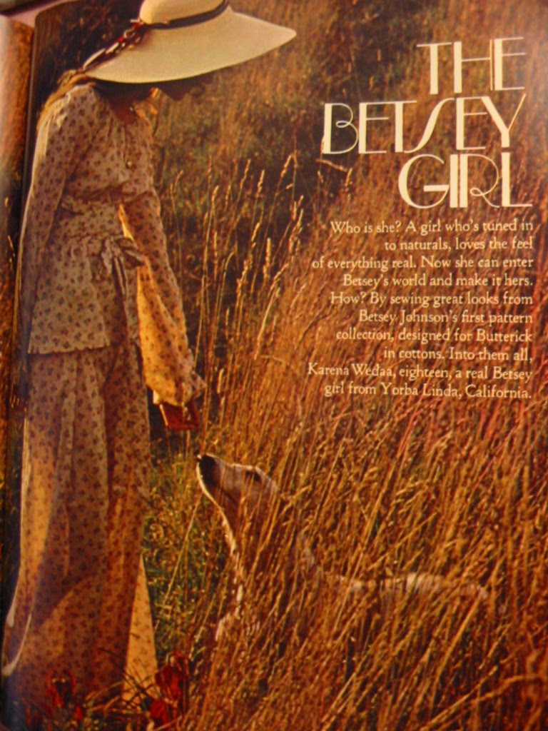 1970s Betsey Johnson Butterick editorial "The Betsey Girl," photographed by Barbara Bornick