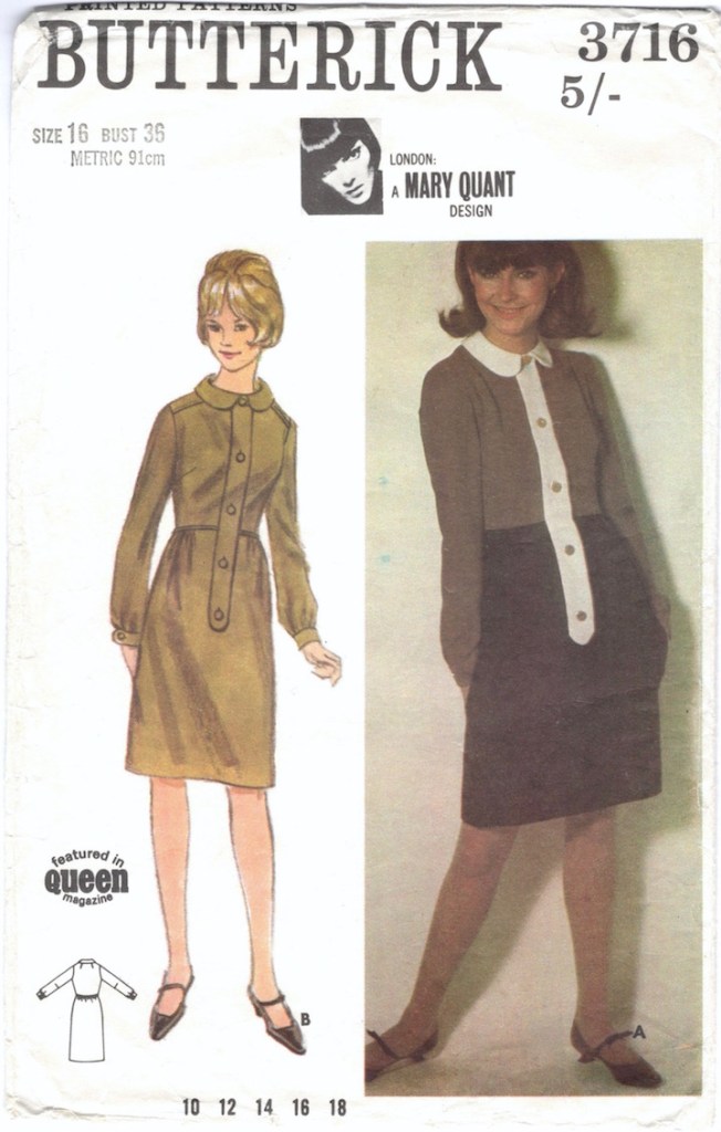 1960s Mary Quant dress pattern Butterick 3716