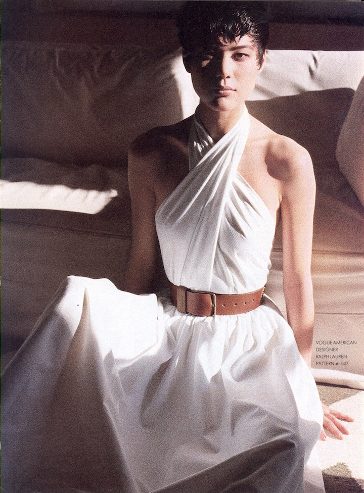 Ariane Koizumi photographed by Elisabeth Novick in Vogue 1547 by Ralph Lauren, 1985