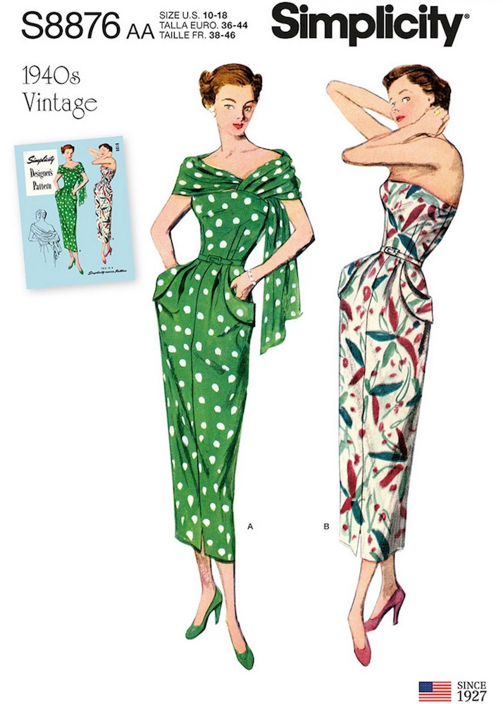 1940s vintage reissue Simplicity 8876 (2019)