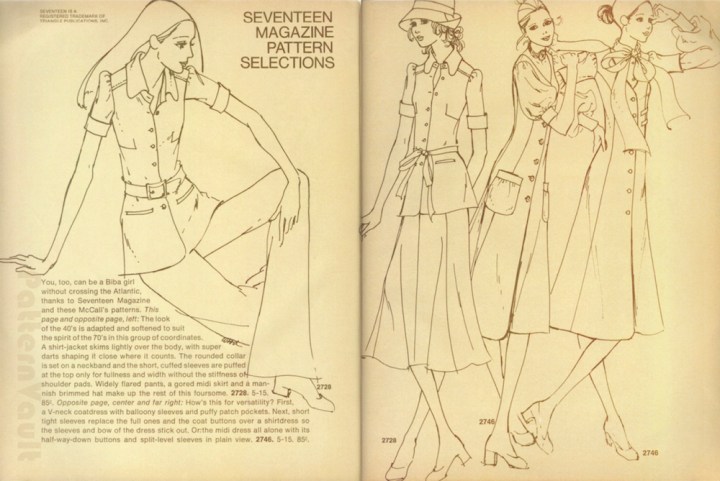 Seventeen Magazine Pattern Selections: You, too, can be a Biba girl without crossing the Atlantic
