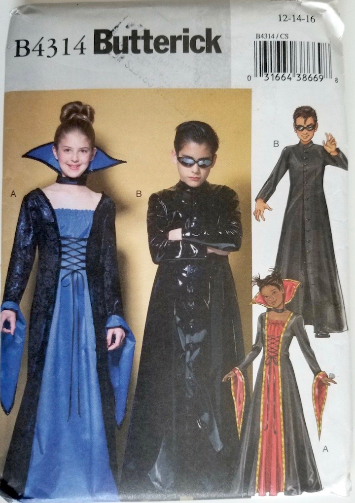 Witch + Neo from the Matrix costume pattern - Butterick 4314