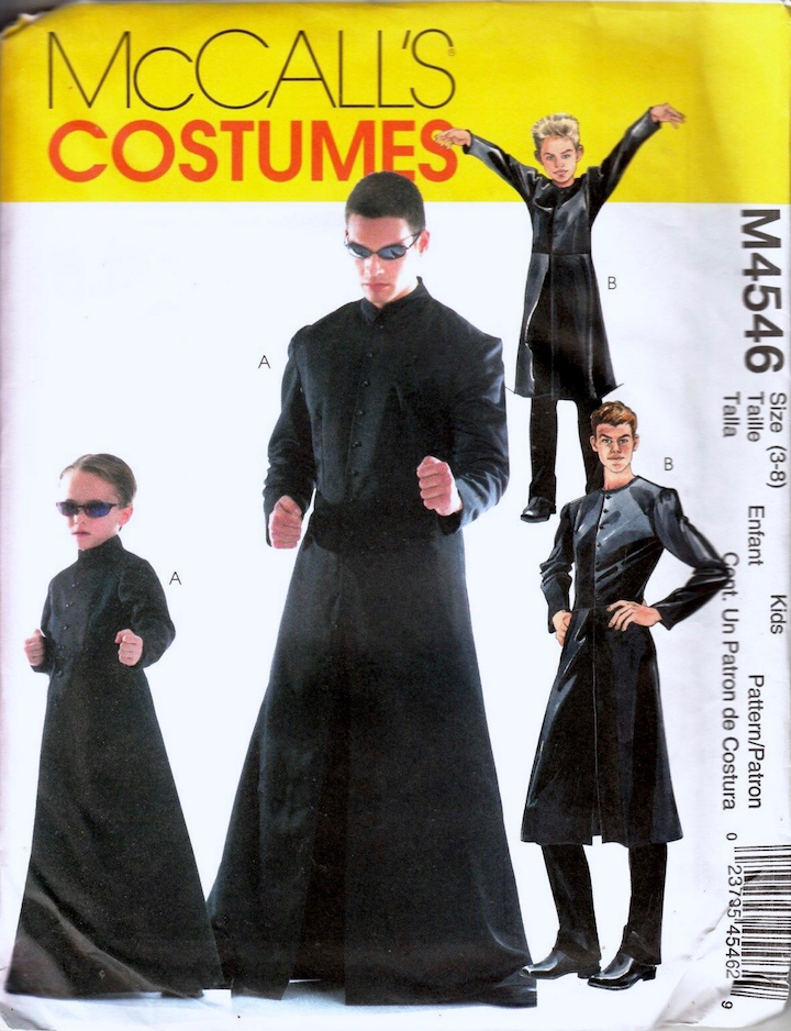 Adult and children's Neo / Matrix costume - McCalls 4546