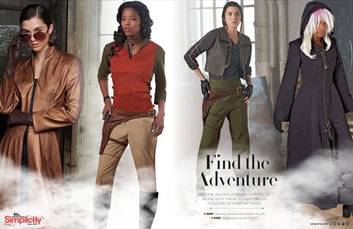 Simplicity 8482 and 8480 cosplay patterns (The Matrix, Firefly, Rogue One, Kingdom Hearts)
