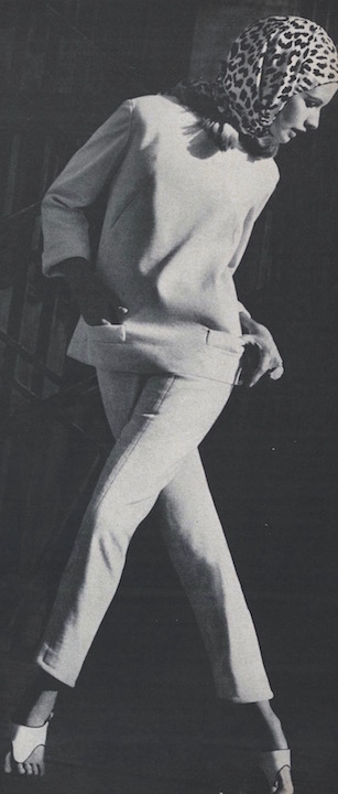 Françoise Rubartelli photographed by Franco Rubartelli in Vogue 6438 tunic and Vogue 6427 pants