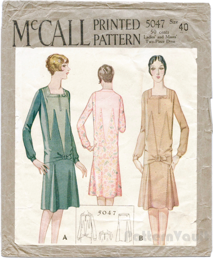 1920s Patou Art Deco dress pattern - McCall 5047