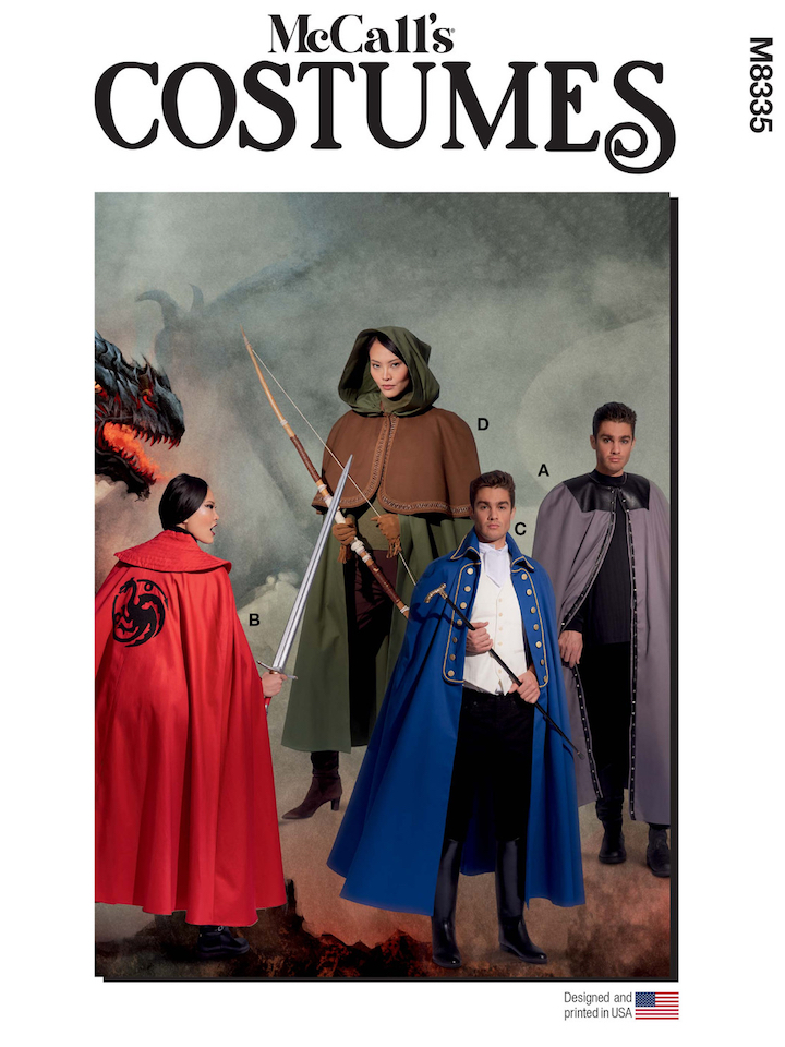 Fantasy costume cape pattern McCall's 8335 (2022)