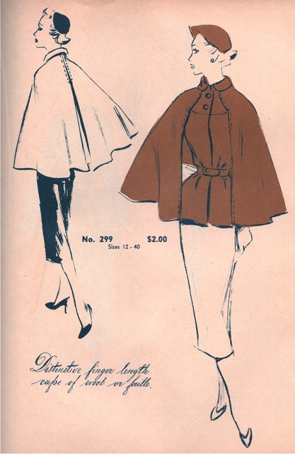 Originator 299, a 1950s cape pattern